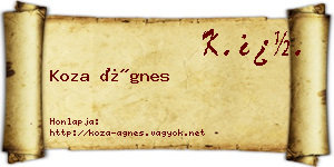 Koza Ágnes névjegykártya