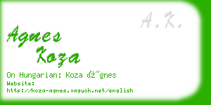 agnes koza business card